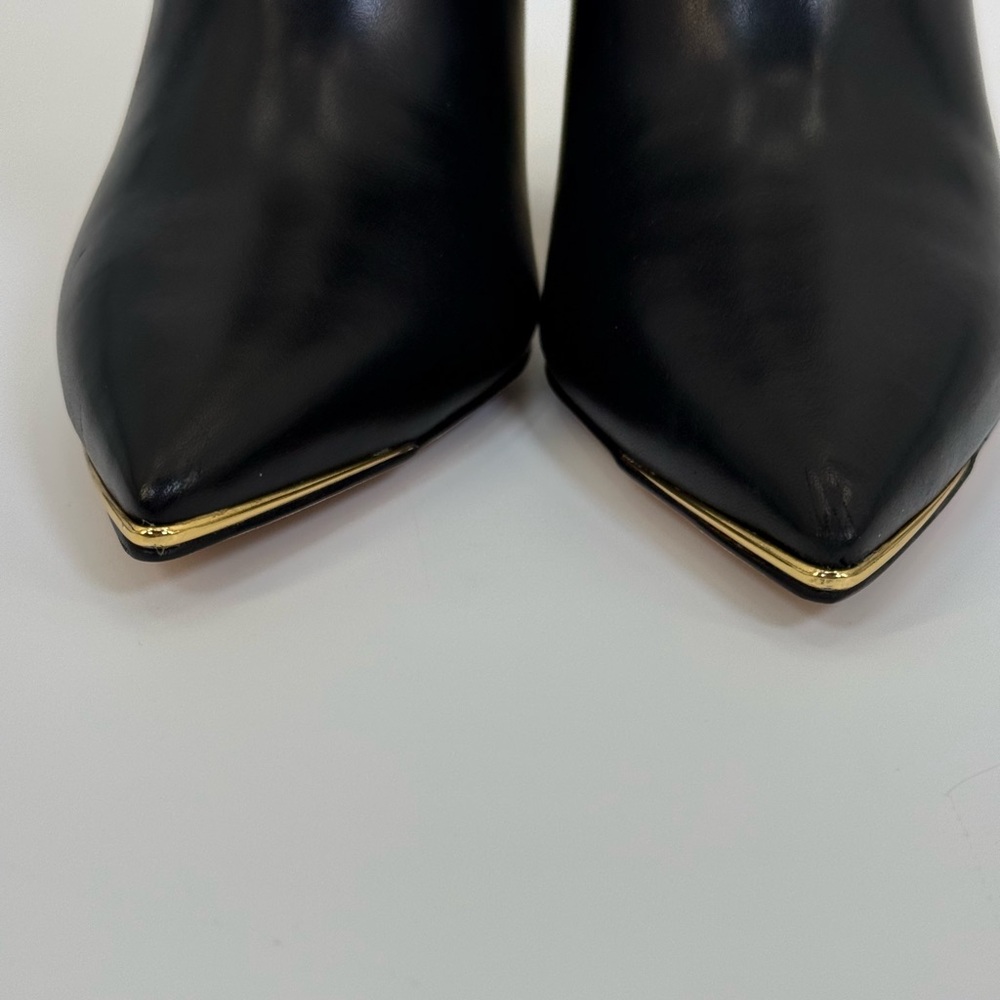 Tory Burch Calf Leather Lila 90MM Booties With Gold Sculptural Heel Size 7 - Picture 14 of 17